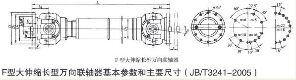 F型大伸缩长型万向联轴器